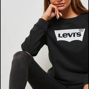 NWT Black Levi’s Crew Neck Batwing Logo